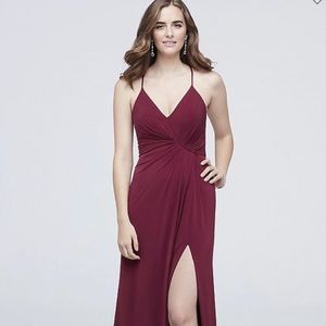 David’s Bridal Dress DS27005 Merlot
